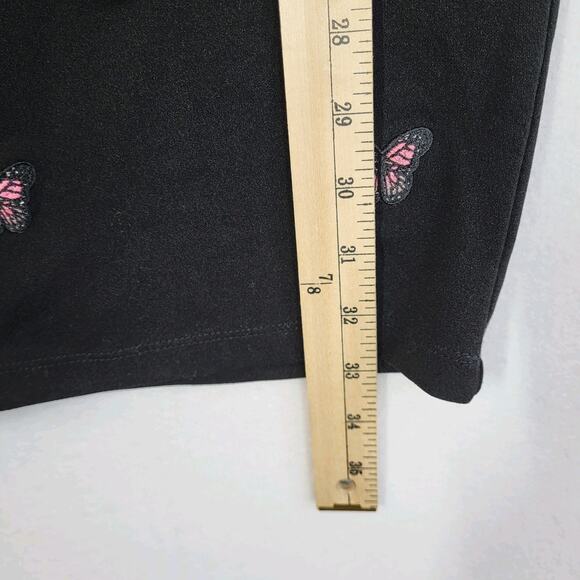 Butterfly Print Sheath Mini Dress M Black Pink Sleeveless Tank 90s Y2K Mean Girl - Picture 11 of 13